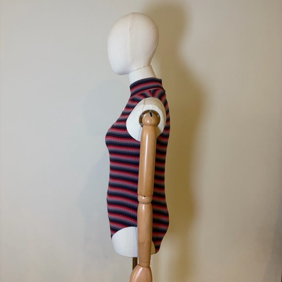 Abound Striped Ribbed Mock Neck Bodysuit XS - Picture 6 of 10